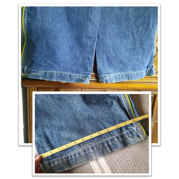 JNCO Vintage 90s NEON Green Stripe Skunk Skater Pipes Wide-Leg Jeans 32x30 Baggy - Picture 10 of 16